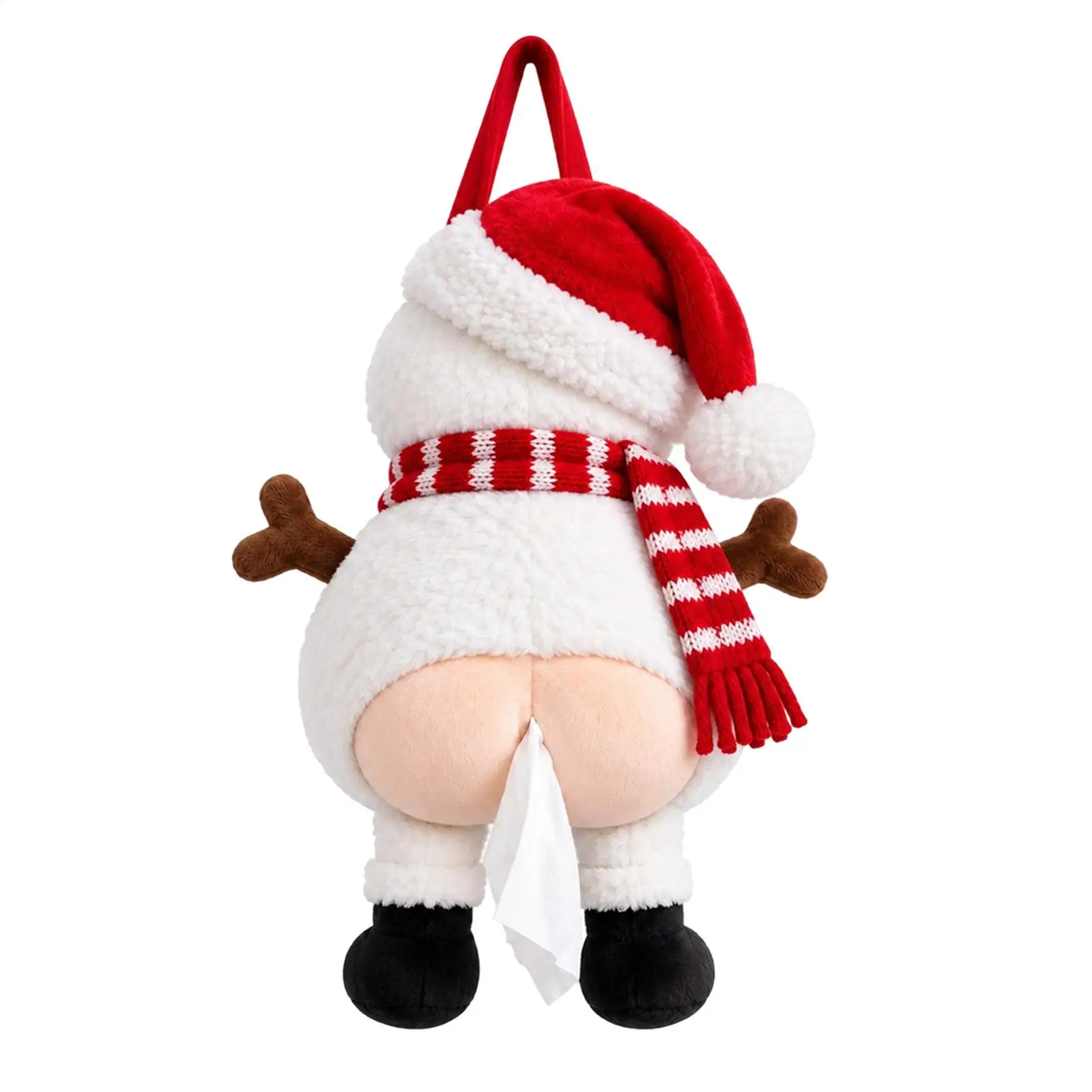 Tissue Box For Car Funny Cute Plush Soft Christmas Decoration Christmas Tissue Box Cover For Front Side Dashboard Console Trunk