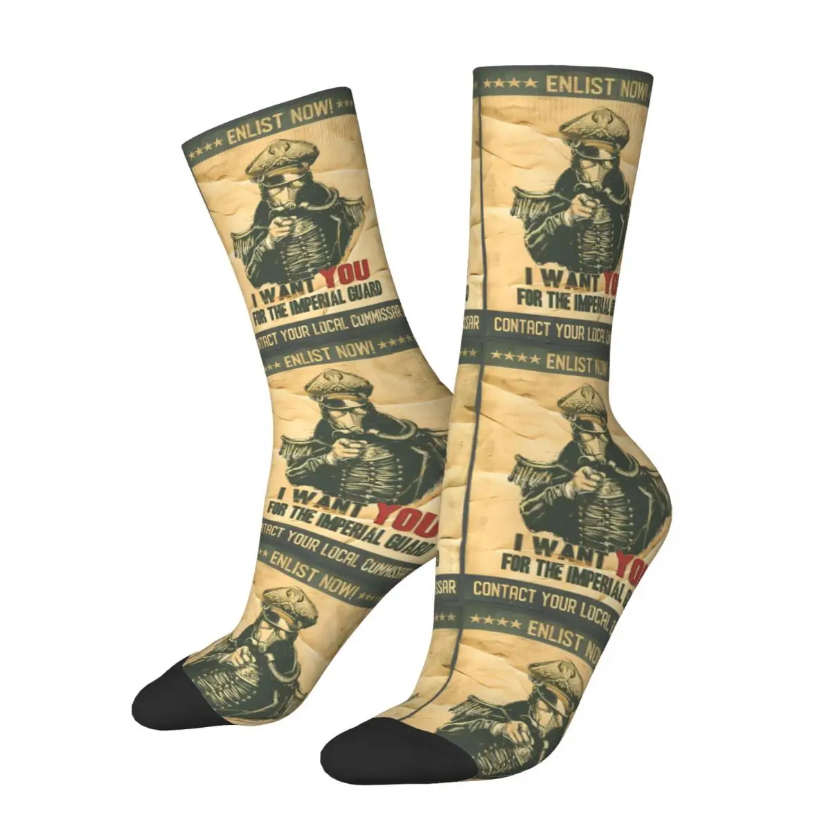 Warhammer 40k Imperial Guard Recruitment Socks Novelty Stockings Men's Soft Outdoor Sports Socks Winter Anti Bacterial Socks