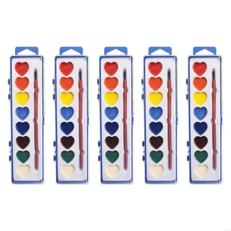 Watercolor Paint Set Washable Watercolor Color with Paint Brush for Kids Valentines Classroom Exchange Party Game Prize 