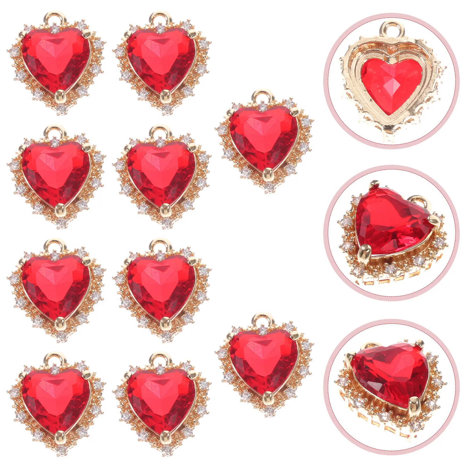 

10Pcs Copper Heart Charms for DIY Bracelet Necklace Making Lightweight Adorable Jewelry Craft Pendants Handmade Accessories