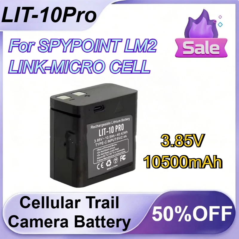 

Аккумулятор для камеры-ловушки LIT-10Pro 3.85V 10500mAh для SPYPOINT LM2 LINK-MICRO CELL, сменный цифровой аккумулятор