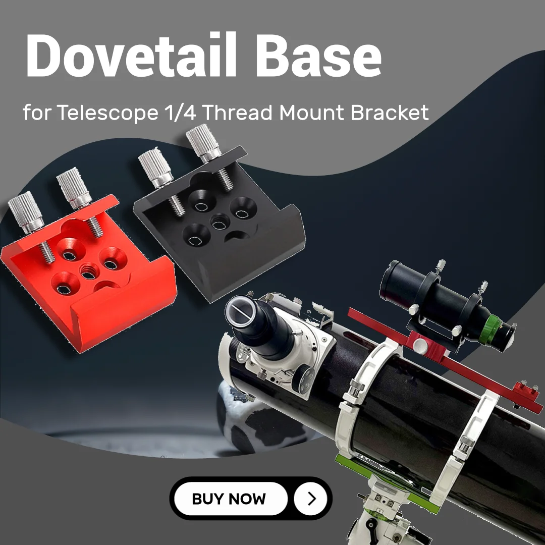 Flat Base Stargazer Dovetail Mounting Base 1/4 Thread Conversion Metal Telescope Accessories Finder Pedestal