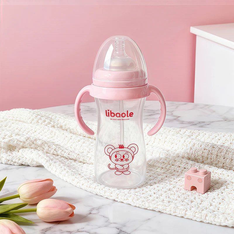 

300ml baby bottle with handle, easy to clean, feeding accessory for children, suitable for various occasions
