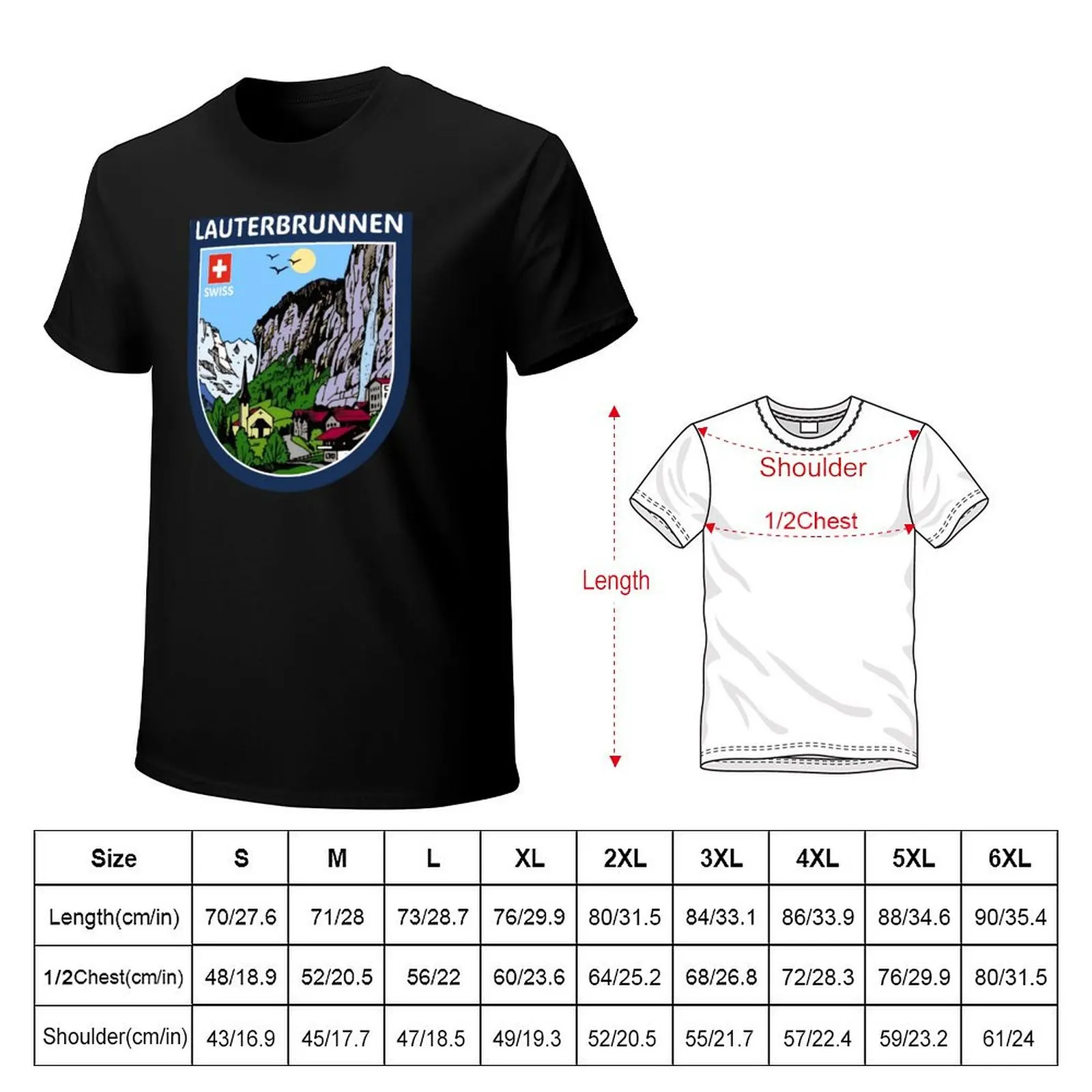 Lauterbrunnen Valley Swiss Alps T-Shirt Quick Dry Training Short Sleeve Tee