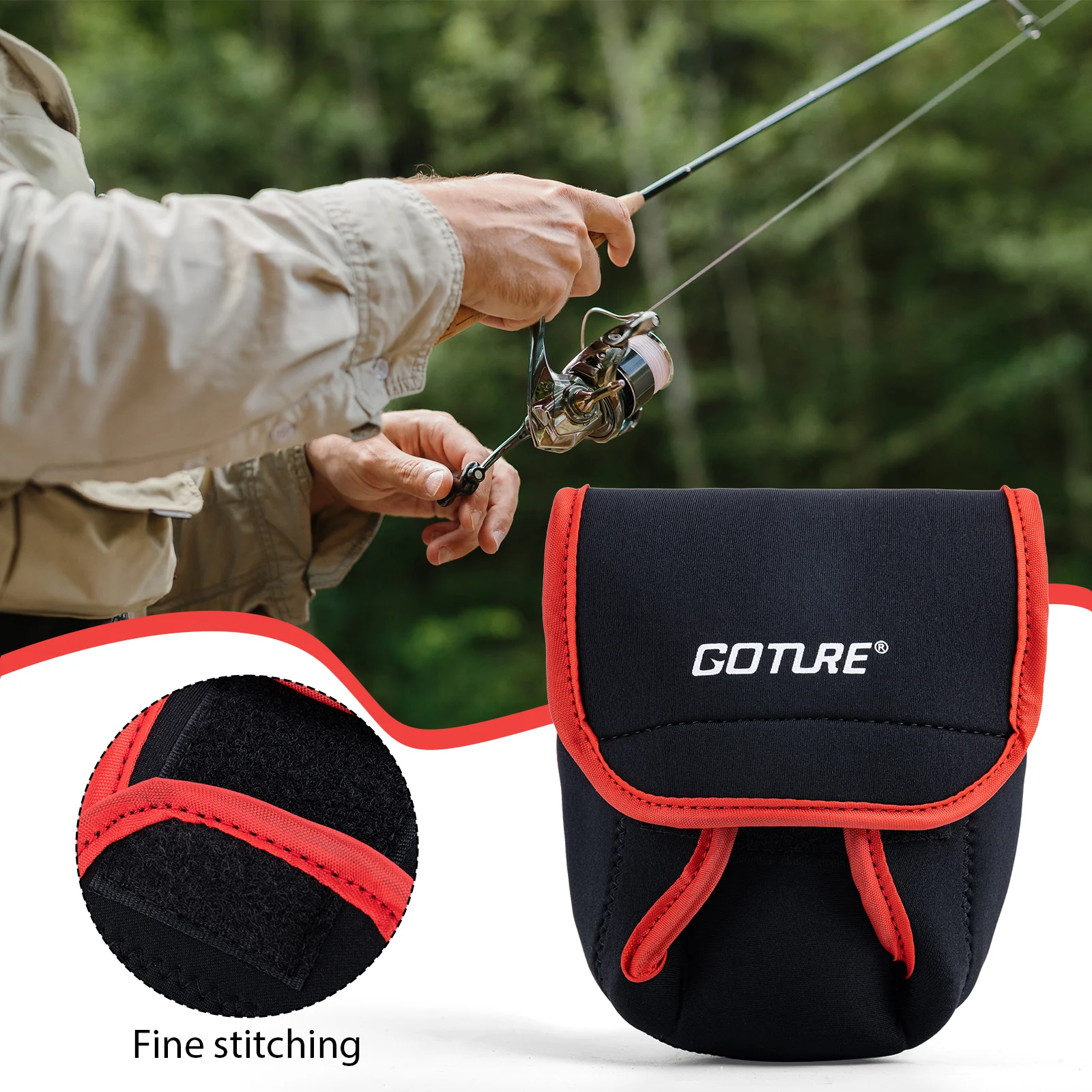 

Goture Spinning Reel Cover SBR Rubber Neoprene Case,Anti-Tear Reel Protective Bag 2500-4000 Freshwater Saltwater Fishing Reels