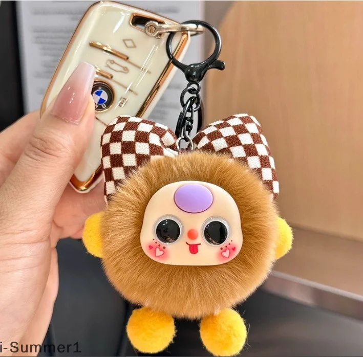 【E】Cartoon bonito boneca de pelúcia chaveiro requintado macio recheado pingente encantos saco pendurado decoração meninas presente