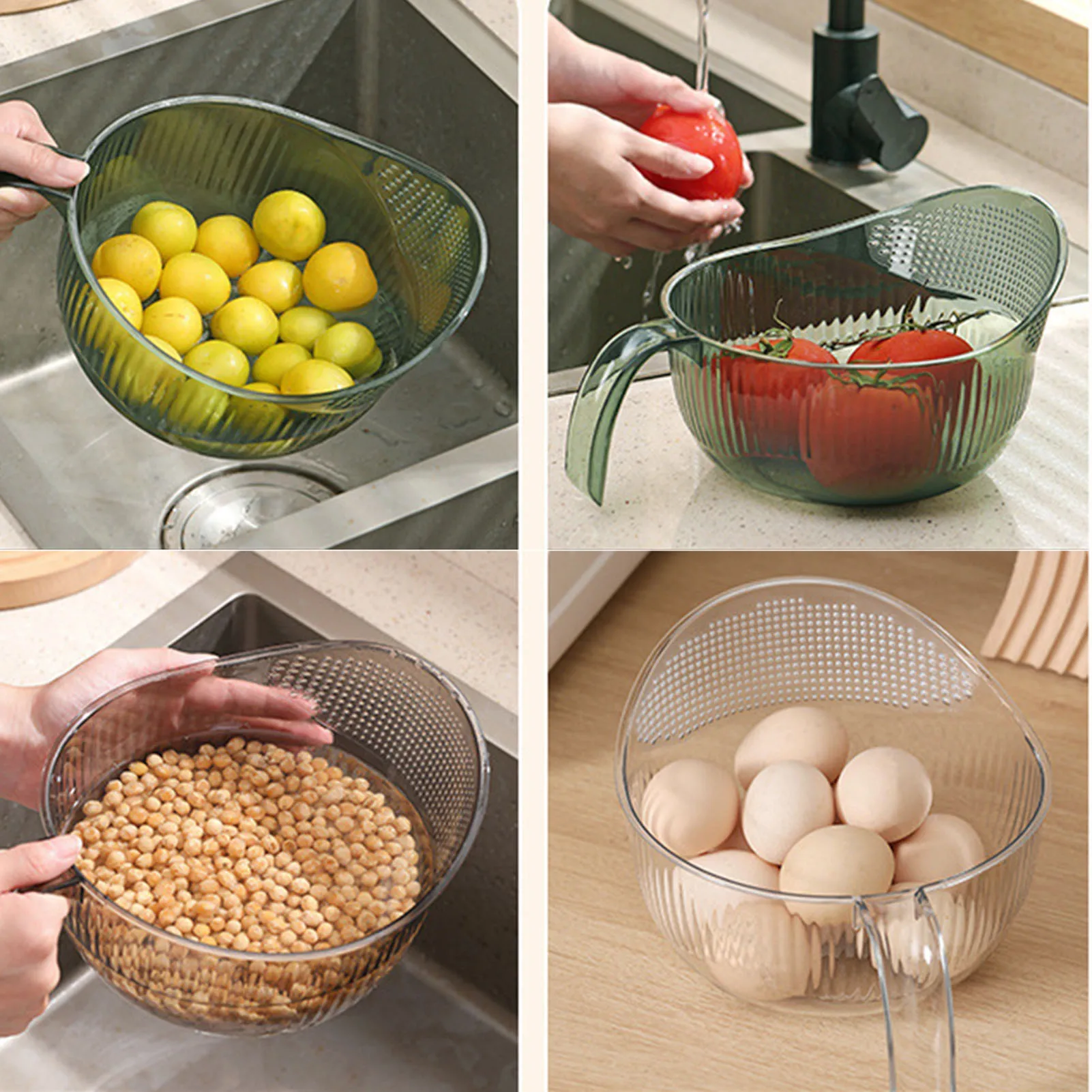 Colador de Cocina, Utensilio de Cocina, Escurridor de Alimentos para Verduras, Legumbres, Frutas y Pasta