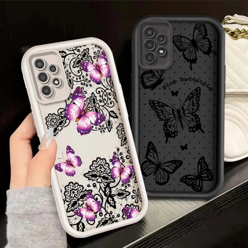 

Artistic Butterfly Design Phone Case For Samsung A71 A52 A51 A34 A33 A22 A16 A15 A13 A04 A06 Note 20 Ultra 5G Eye Ladder