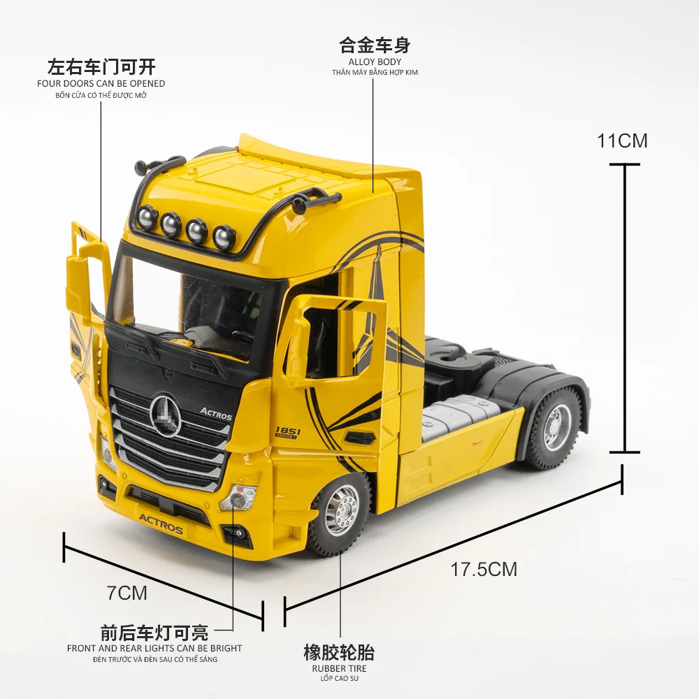 1:36 Mercedes-Benz ACTROS truck Model Toy Car Simulation Alloy Body Vehicle Models Toys Collection for Boy Birthday Gift C209