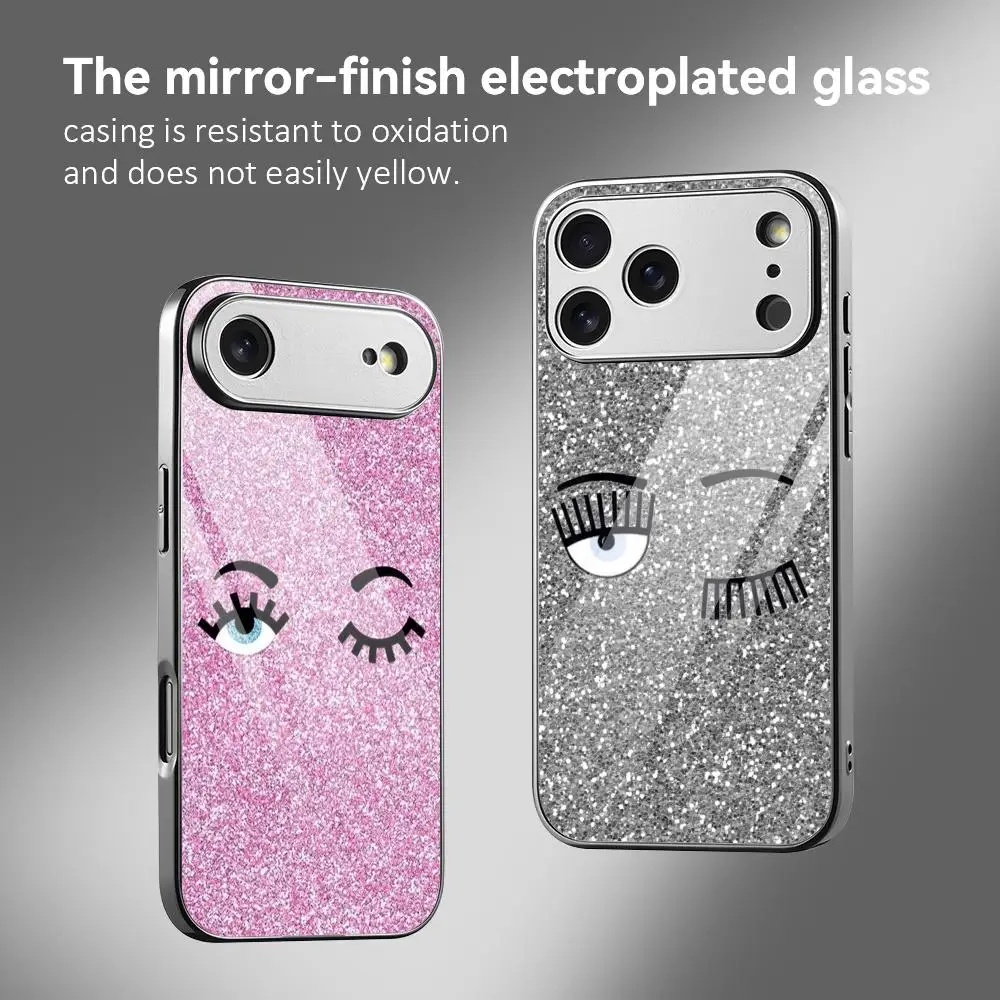 Fashion C-CHIARAs-f-FERRAGNIs Phone Case For IPhone 17 16 15 14 13 12 Pro Max Plus Electroplated Metal Bumper Shockproof Case