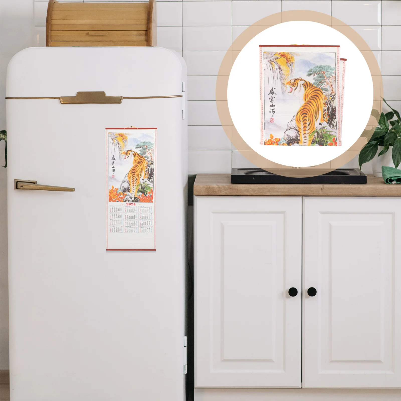 

Wall Calendar 2024 Lunar Calendar Chinese New Year Decoration Hanging Tear- Traditional Festivals Marked Home Office