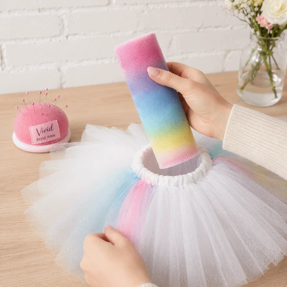 15cmX10Y Gradient Rainbow Tulle Roll Soft Mesh Roll Shimmer Flash Glitter Tulle Color Shift Holographic DIY Dress Mesh