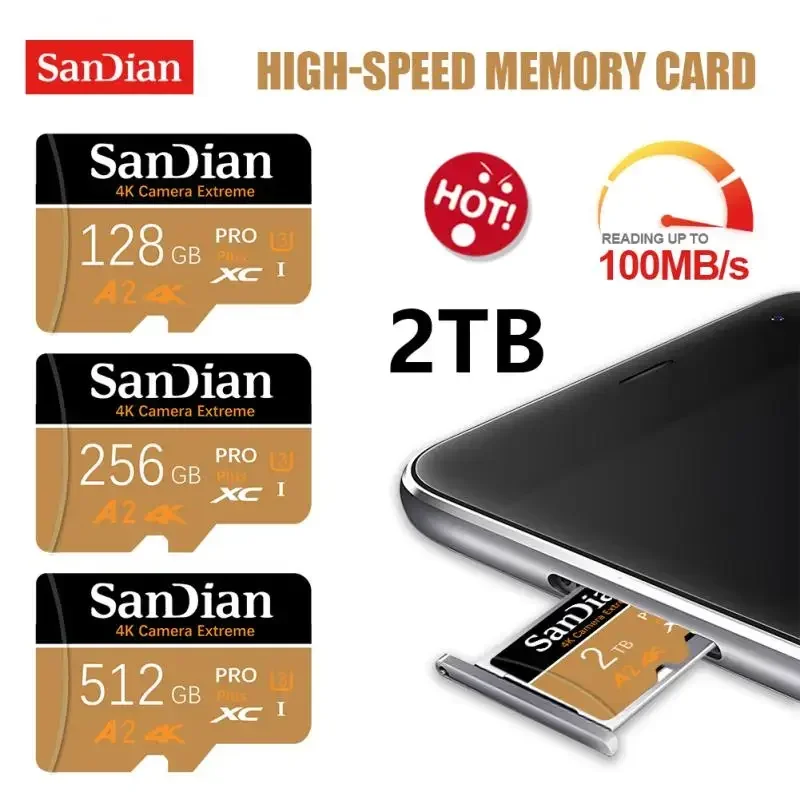 Mini Geheugenkaarten 2Tb Micro Tf Sd Kaart U3 Hoge Snelheid 1Tb Sd Kaart Flash Kaart 512Gb Sd Geheugenkaart 256Gb Voor Camera Uav Sd Adapter