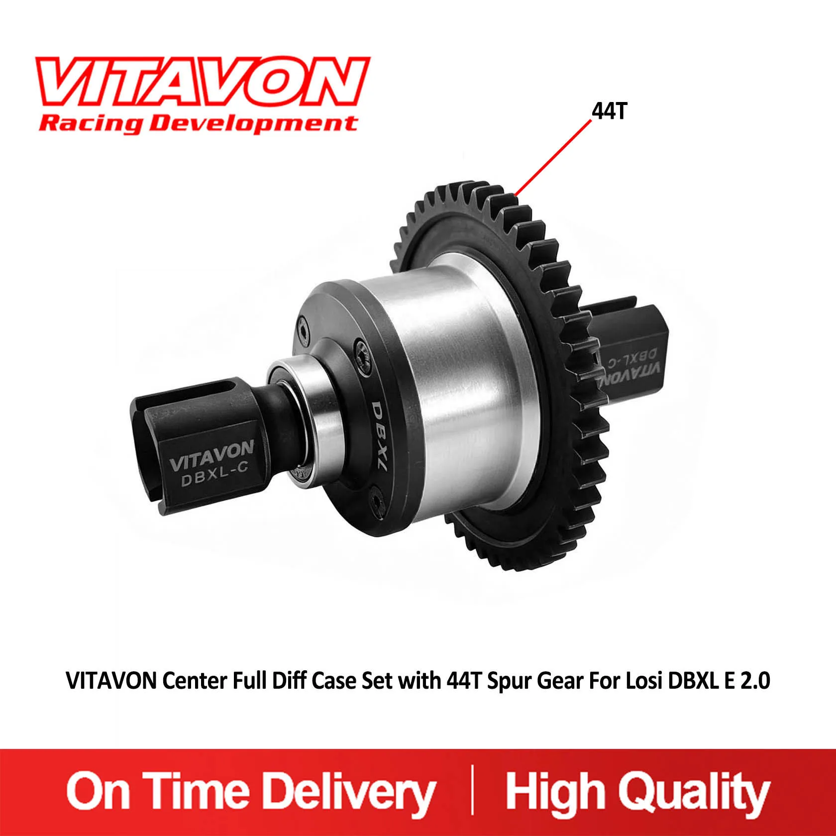 VITAVON Center Full Diff Case Set With 44T Spur Gear For Losi DBXL E 2.0