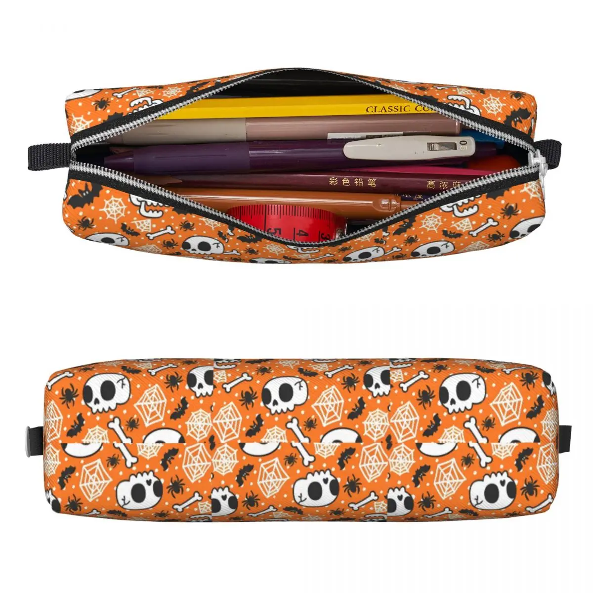 Fun Halloween Pumpkins Ghosts Pencil Cases Kawaii Pencil Box Pen Box for Girl Boy Large Storage Bags Office Gifts Stationery