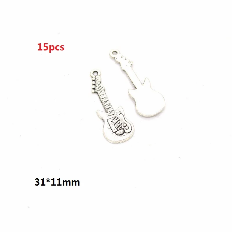 Zinc alloy 10-30pcs Multiple styles Antique Silver plated musical instrument Charms for bracelet necklace DIY jewelry Pendant