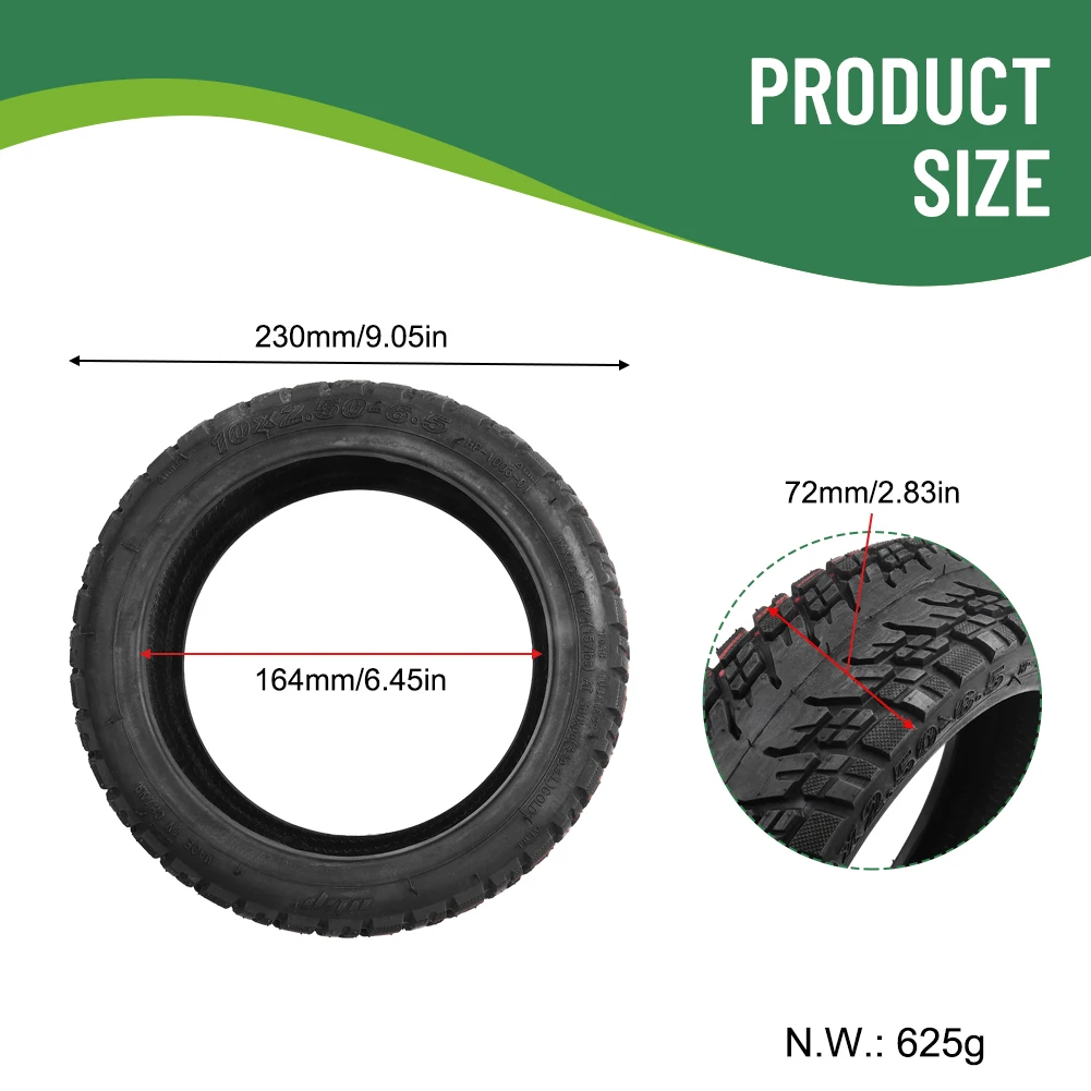 

Совершенно новая бескамерная шина, 1 шт., 10 дюймов, 255x70/10x2,50-6,5, 630 г, аксессуары, черные детали, резина + металл с насадкой