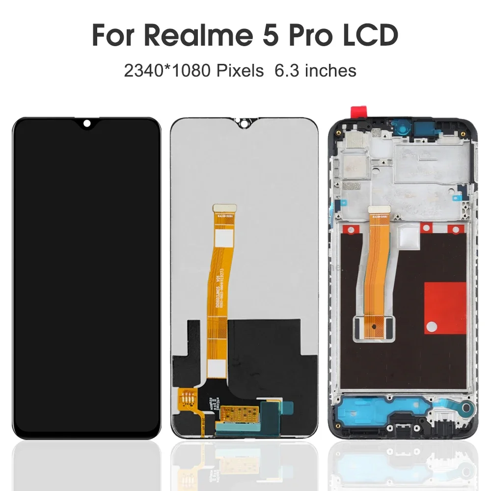 6.3\'\' For Oppo Realme 5 Pro LCD Display Touch Screen With Frame Digitizer Assembly Replace For Realme 5Pro LCD RMX1971