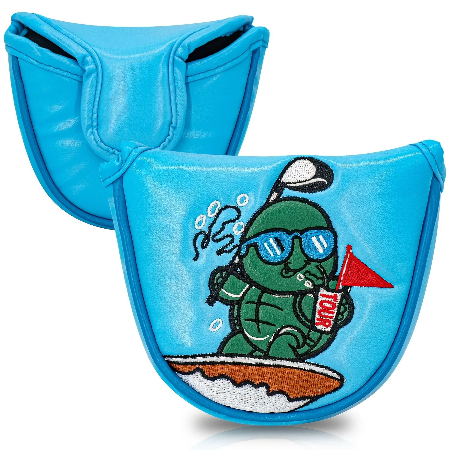 

1pc Golf Club Head Cover Compatible for Putter Headcovers, Surfing Turtle Design Tip, Closure Suitable for Practice,