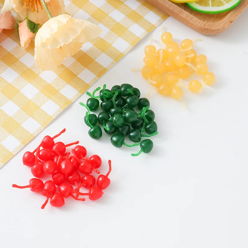 100 TEILE/LOS DIY Simulation Kirsche Miniatur Obst Dekorative Für Puppenhaus Zubehör Küche Spielen Spielzeug Hause Dekoration Geschenke – Detail 5