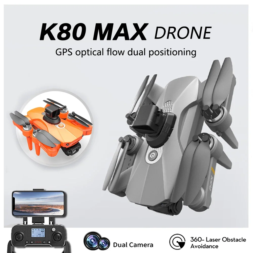 K80 Pro Max Drone 5G WiFi FPV GPS Return Brushless Motor 8K HD Dual Camera 360 ° Laser evitamento ostacoli RC Quadcopter Drone Toy