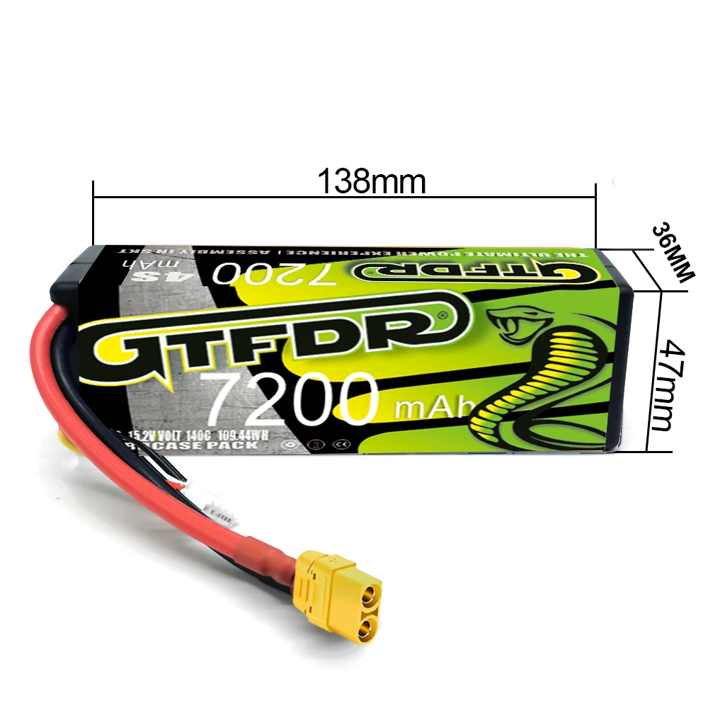 2PCS DXF 4S Lipo Batterij 15.2V 140C 7200mAh 8200mAh 9400mAh 10000mAh met XT90 XT60 XT150 EC5 TRX T Plug voor RC Auto Buggy Tank