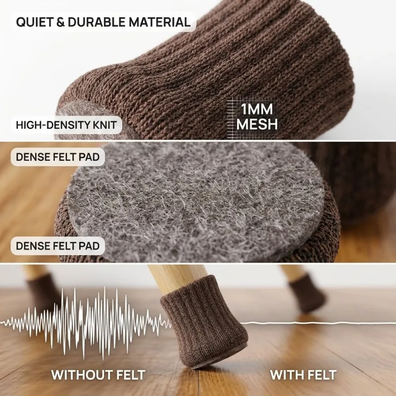 16Pcs Chair Legs Socks Feet Floor Protectors Feet Floors Protectors Anti-slips Pads Silent Thicken Table Chair Legs Socks Covers