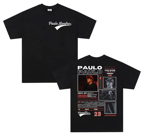 Camisetas de rapero Paulo Londra Homerun para hombre, camisetas de gran tamaño a la moda Retro, camiseta gótica punk de Hip Hop Unisex, ropa de calle