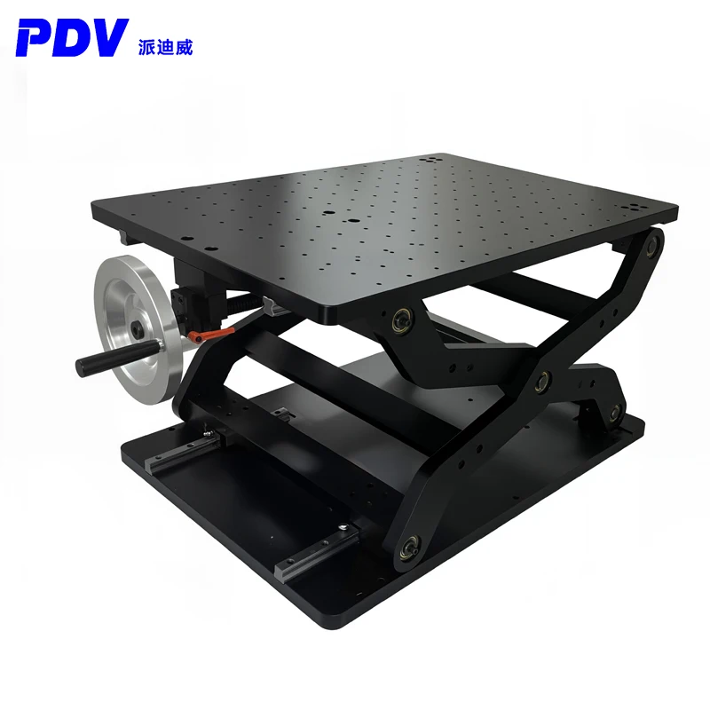 Manual Z-axis sliding lifting platform, capable of supporting 100kg with a travel distance of 200mm (with locking function)