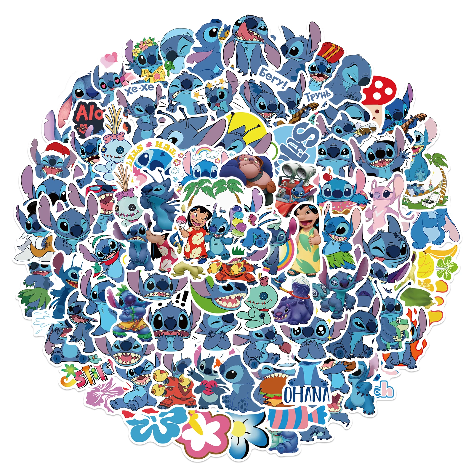 

10/50/100pcs Cute Cartoon Lilo Stitch Graffiti Stickers Decal Skateboard Laptop Motorcycle Luggage Waterproof Kid Sticker Toy