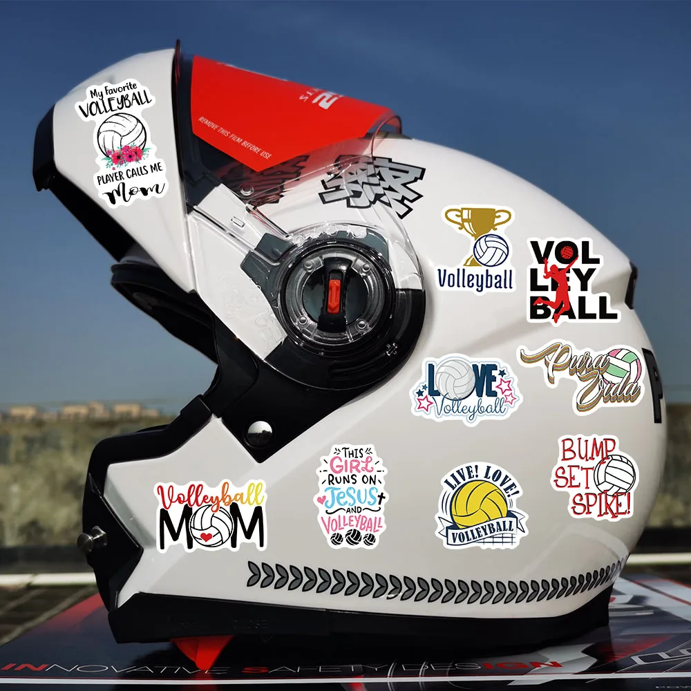 50PCS Cartoon Volleyball Sports Sticker I Love Volleyball Personalized DIY Luggage Notebook Helmet Waterproof Sticker