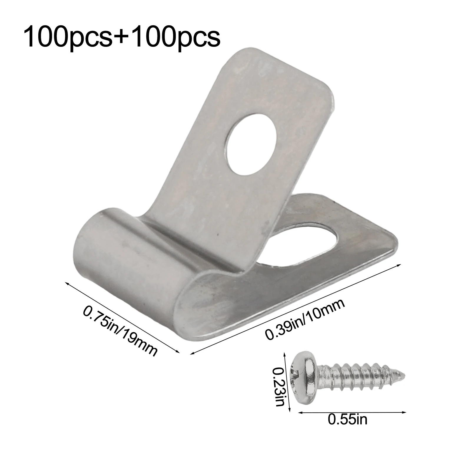 100XStainless Steel Wire Fence Wire Clips Cable Clamps With Screw Mounting Clips Electrical Equipment And Products Connectors