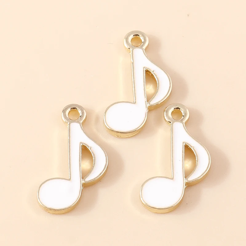 10pcs Cute Music Notes Charms Necklaces Earrings Making Accessories diy Musical Charms Jewerly Findings