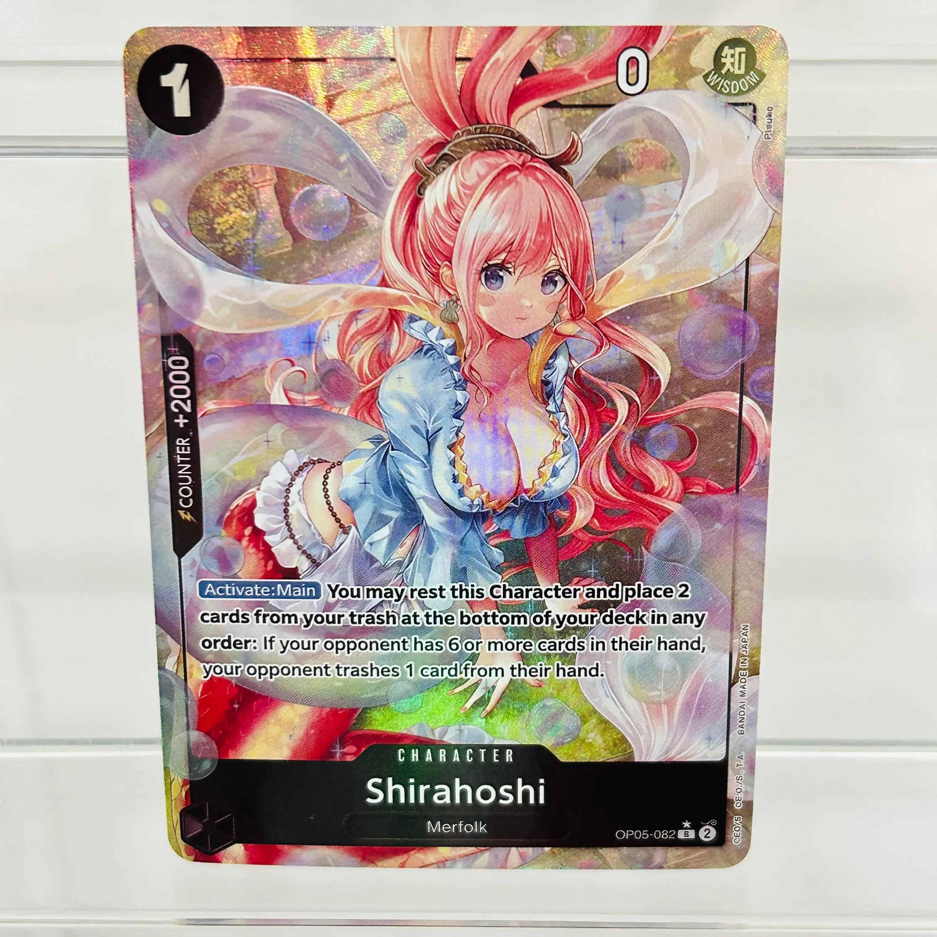 One Piece Shirahoshi OP05-082 English Card with Holographic Texture Perfect Condition DIY Premium Anime Collection Card