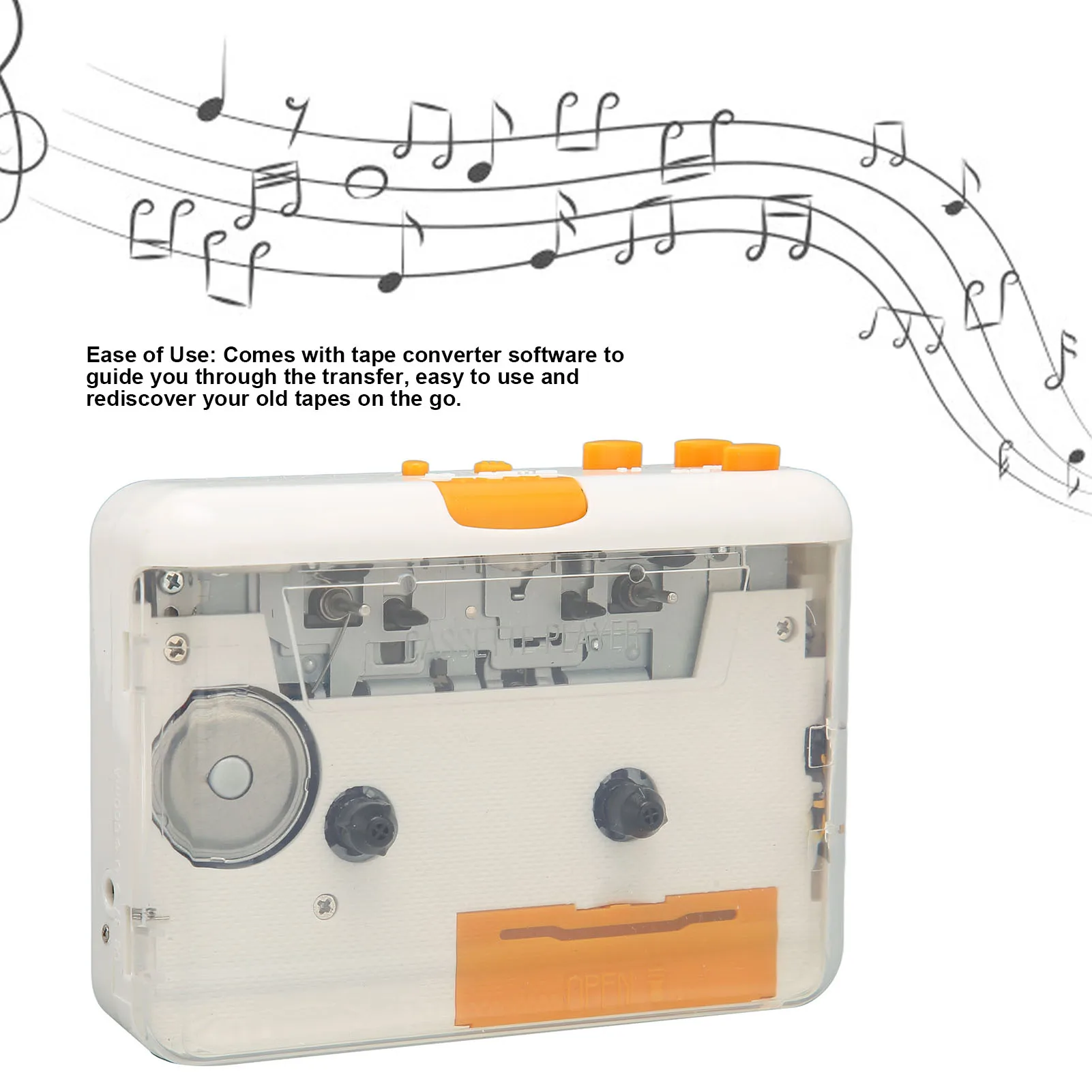 USB Cassette Converter Plug and Play Portable MP3 Music Tape Player wi…