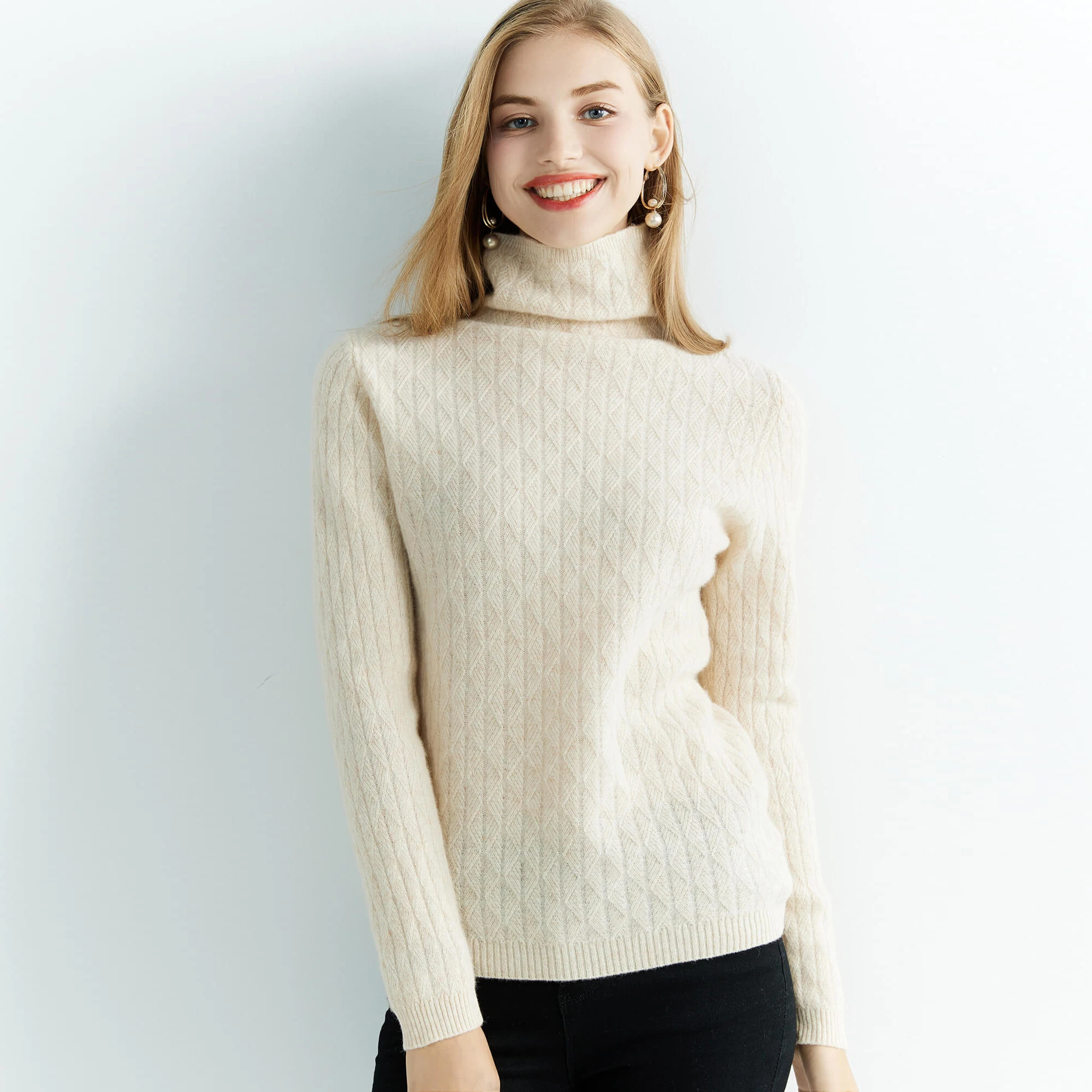 Cashmere Sweater Women\'s Knitted Sweaters 100% Merino Wool Turtleneck Long Sleeve Pullover Autumn Winter New Clothes Jumper Tops