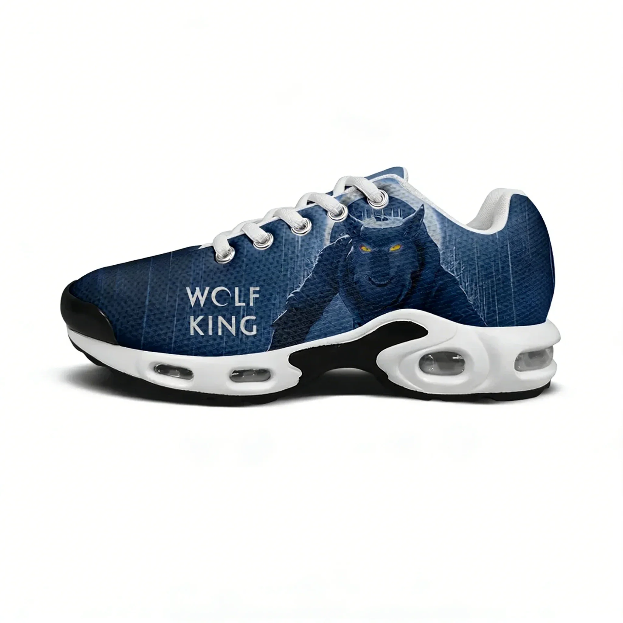 Tênis esportivo leve Wolf King, tênis com almofada de ar sob medida, tênis masculino, feminino, adolescente, respirável, personalizado