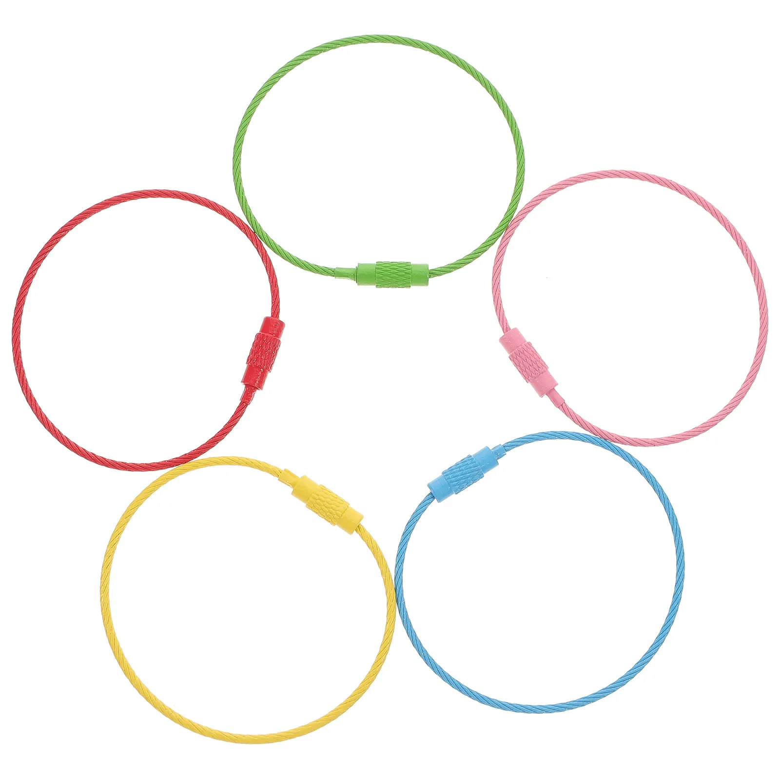 20Pcs Stainless Steel Wire Keychains Weather Resistant Rust Proof for Luggage Tags Keyring Keepers Flight Info Holders