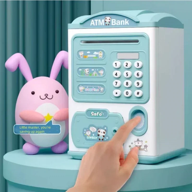 NEW Cartoon ATM Cash Saving Box Money Bank Toy For Kids Electronic Large Money Box Savings Password Digital Fingerprint Unlock