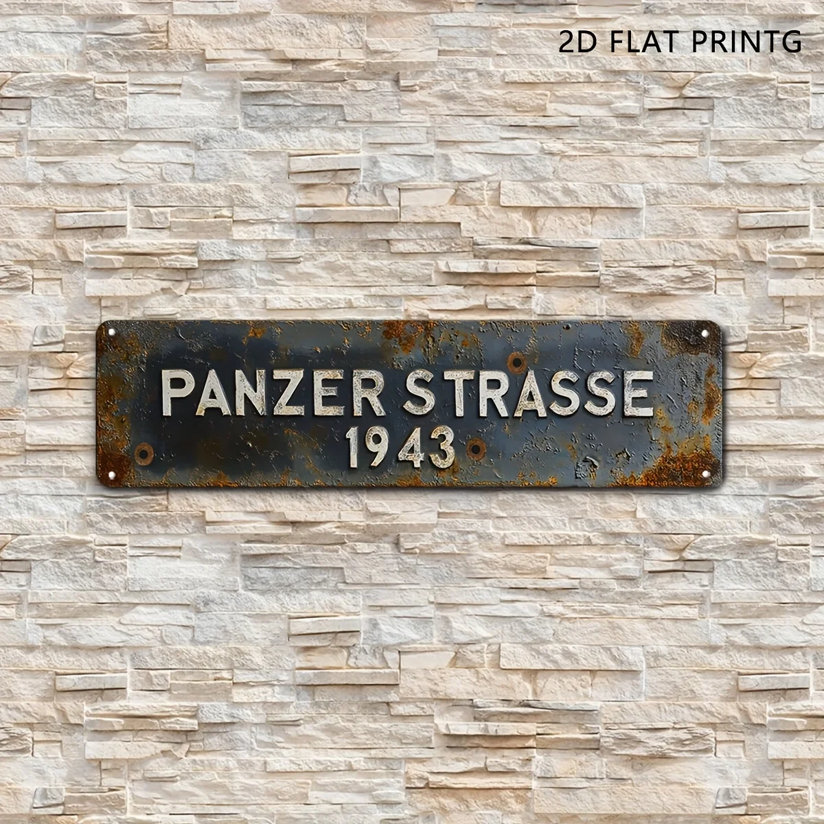 2D Flat, 2D Flat - 1 Vintage Aluminum Sign 