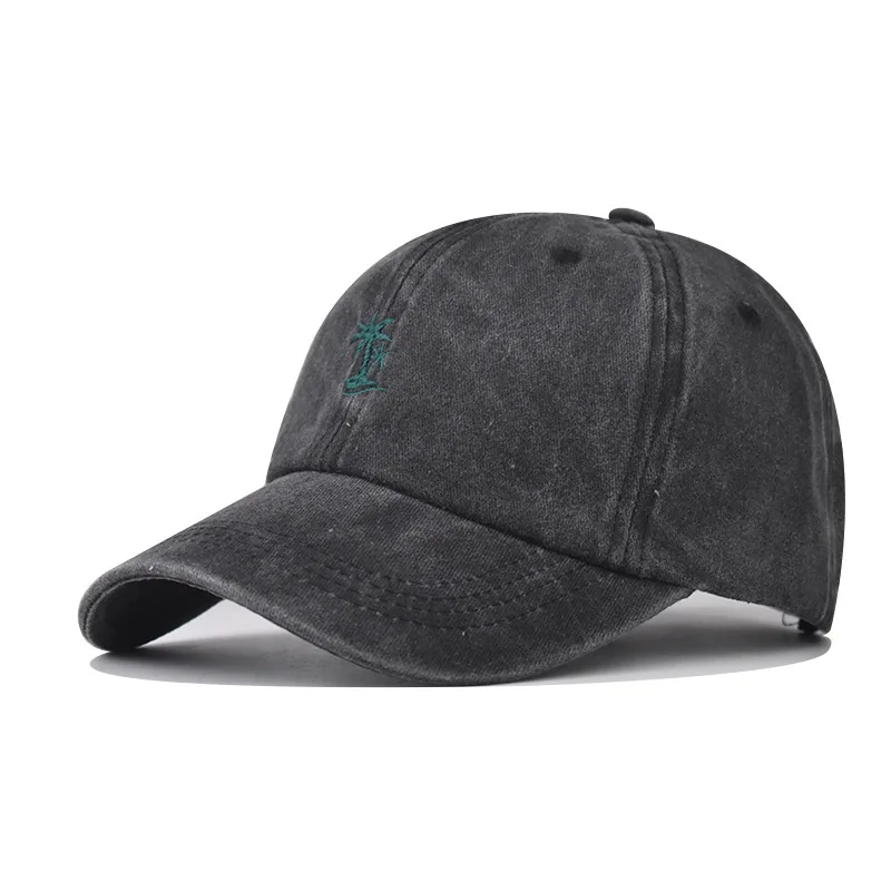 

Washed Vintage Coconut Tree Embroidered Baseball For Men And Women Outdoor Cartoon Pattern Washed Cotton Golf Dad Hat