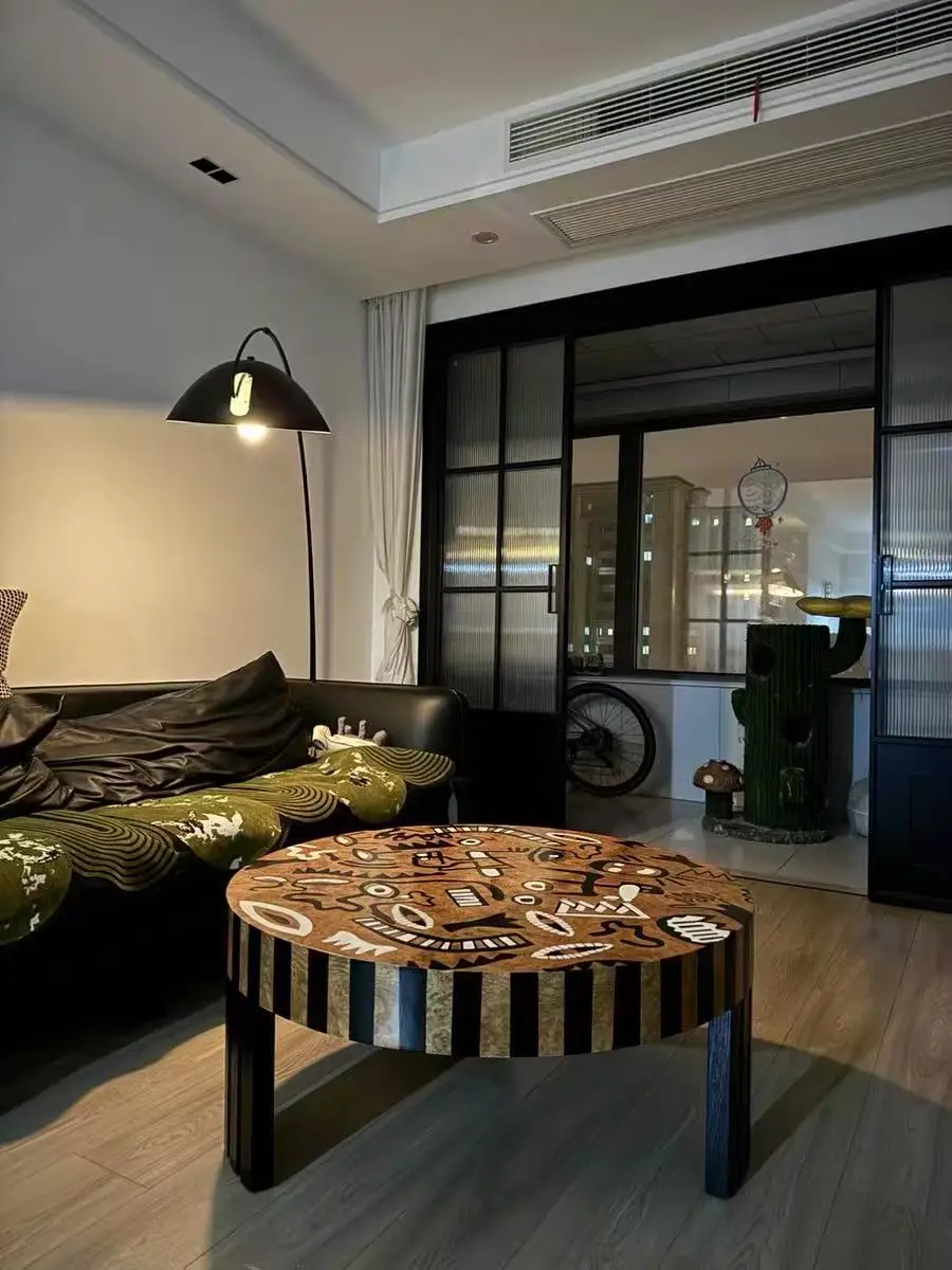 

Художественный журнальный столик для рисования, креативная живопись, гостиная, круглый журнальный столик премиум-класса, домашний паркетный стол