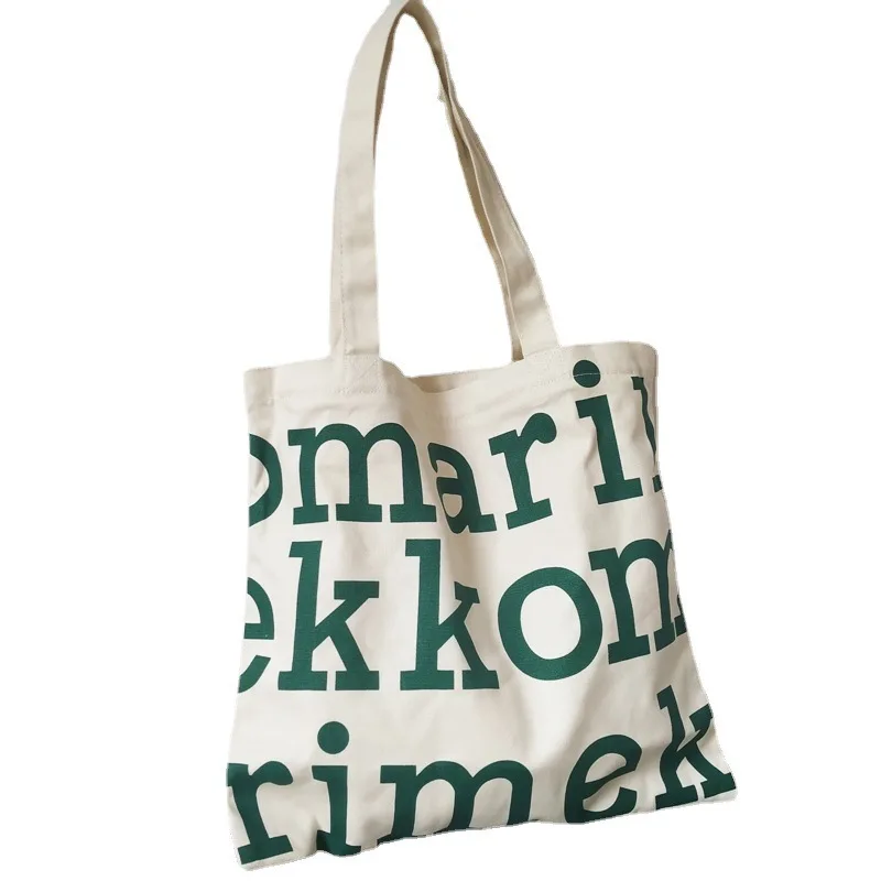 ผู้หญิงตัวอักษรผ้าใบกระเป๋าสะพายข้างสตรี Casual Letter พิมพ์ Tote กระเป๋าถือขนาดใหญ่ความจุผ้าฝ้ายช้อปปิ้งกระเป๋า