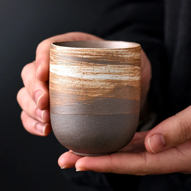 Handmade Kiln Change Coarse Pottery Master Tea Cup Personal Single Cup for Home Guest Kung Fu Tea Set Tasting Bowl Ceramic Gift
