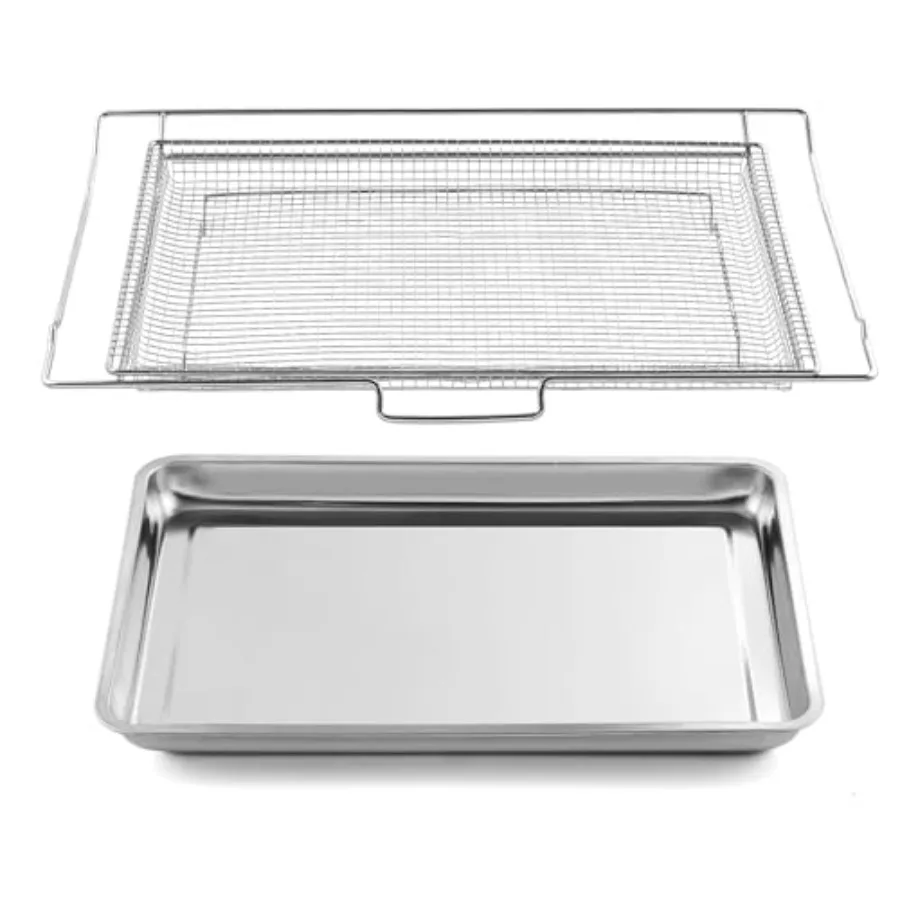 

Air fryer tray replacement for LG oven, 304 stainless steel, silver, durable and dishwasher-safe, 24.6'' x 16.1'', fits LRAL302