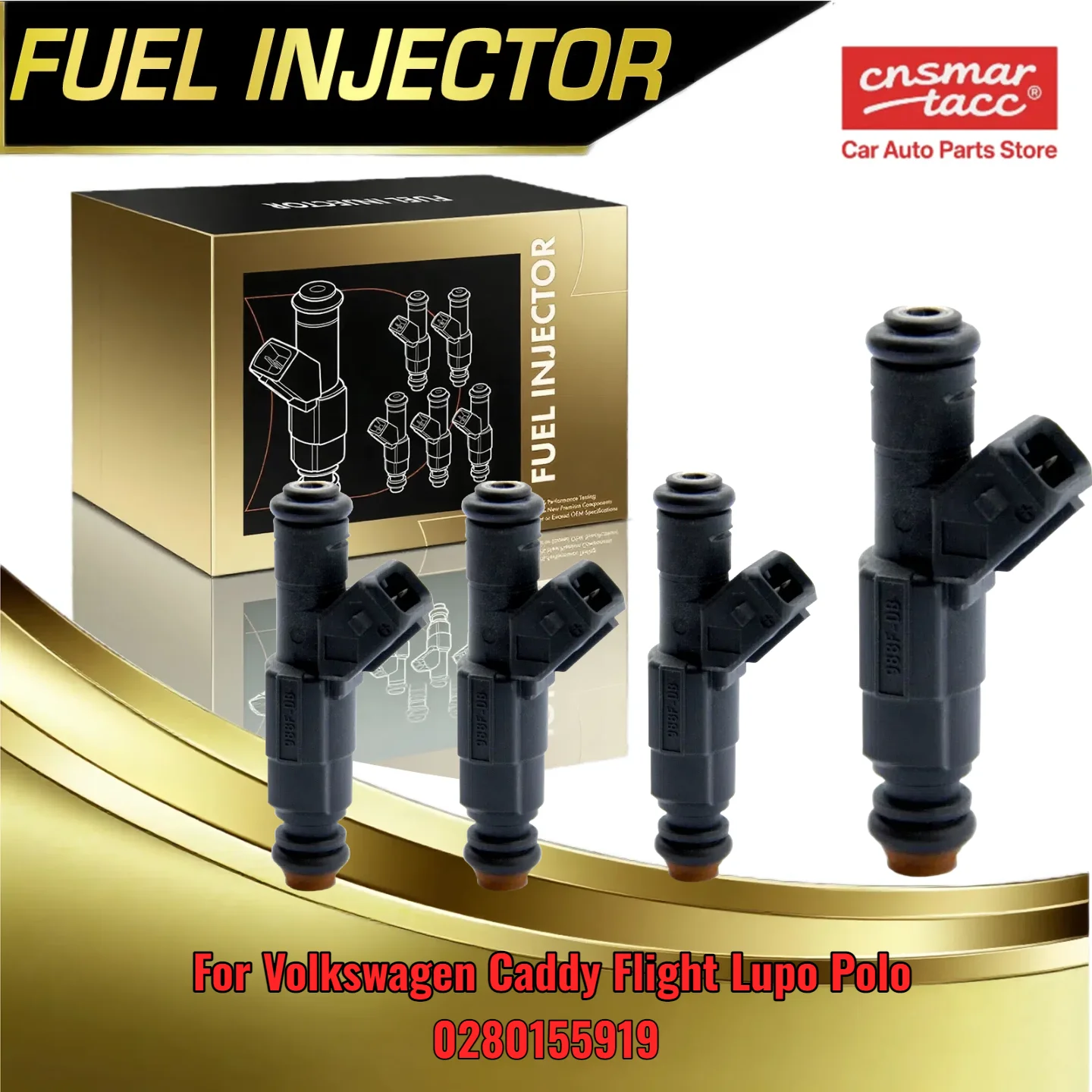 

4Pcs Direct Fit Injector for Volkswagen Caddy Flight Lupo Polo Matching 0280155919