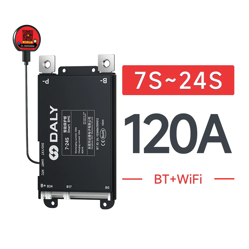 Daly Smart BMS 30A 40A 60A 80A 100A 120A 150A 200A WIFI Ingebouwde Bluetooth 7S 8S 13S 14S 16S 17S 20S 24S Lifepo4 Li-Ion LTO