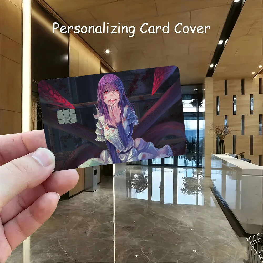 Tokyo Ghoul Kamishiro Rize Game Film Cover Sticker Case For Small Chip Credit Debit Card Front Side