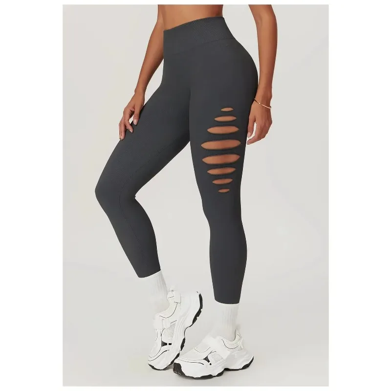 

Hollowed Out Seamless Tight Yoga Pants High Waist Yoga Leggings Push Up Workout Tights Running Fitness Sports Pants for Women