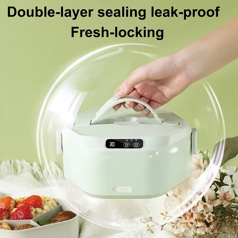 Lancheira quente sem fio, 75w, recarregável, isolada, aquecedor de comida rápida ao ar livre, casa/escritório, refeição quente, bento, 1000ml